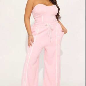 Fleece Track Pant Set - Pink
